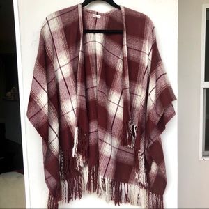 Hollister Plaid Poncho